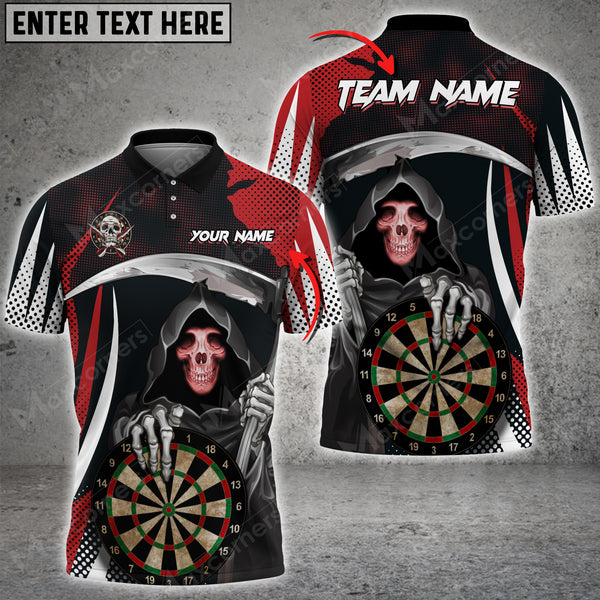 Maxcorners Personalized Your Name, Team Name Dart Skull  3D Shirt