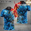 Maxcorners Darts Angry Fiery Bear Beer Mug Dartboard Flame Lightning Custom Team Name Personalized Name 3D Polo Shirt