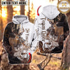 Maxcorners Hunting Hunting Rustic Woodland Wildlife Design Personalized Name 3D Hoodie