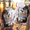 Maxcorners Hunting Hunting Rustic Woodland Wildlife Design Personalized Name 3D Hoodie