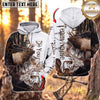 Maxcorners Hunting Hunting Rustic Woodland Wildlife Design Personalized Name 3D Hoodie