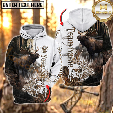Maxcorners Hunting Hunting Rustic Woodland Wildlife Design Personalized Name 3D Hoodie
