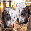 Maxcorners Hunting Hunting Rustic Woodland Wildlife Design Personalized Name 3D Hoodie