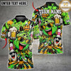 Maxcorners Bowling Cool Funny Smiling Bowling Ball Character Holding Beer Mug Sunglasses Graffiti Splatter Pins Multi Options Personalized Name, Team Name Unisex 3D Shirt (5 Colors)