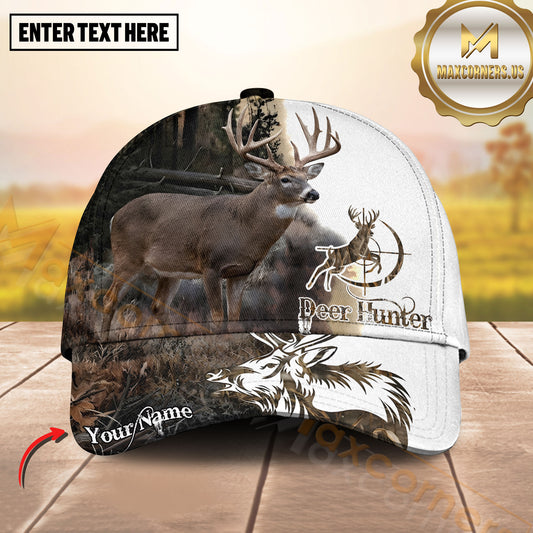 Maxcorners Hunting Camo Bow Hunter Graphic Personalized Name 3D Cap  (Deer/Moose/Elk)