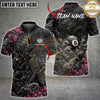 Maxcorners Billiards 8 Ball Japanese Samurai Dragon Pink Cherry Blossom Multi Options Personalized Name, Team Name Unisex 3D Shirt (5 Colors)