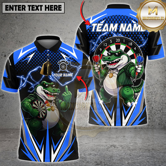 Maxcorners Dart Crocodile Team Lightning Multicolor Customized Name, Team Name 3D Shirts