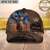 Maxcorners Deer Hunting Brown Leather Patch Wildlife Pattern Personalized Name 3D Cap (6 Colors)