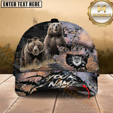 Maxcorners Hunting Leather Patch Ripped Style 3D Personalized Name 3D Cap (Deer/Moose/Boar/Bear)