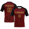 Maxcorners Custom Crimson Old Gold-Black Lightning Sublimation Volleyball Uniform Jersey LM2605