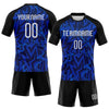 Maxcorners Custom Navy Thunder Blue-Black Lightning Sublimation Volleyball Uniform Jersey LM2605