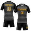 Maxcorners Custom Gray Gold-Black Geometric Shape Sublimation Volleyball Uniform Jersey LM2605