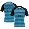 Maxcorners Custom Sky Blue Black Geometric Shape Elite Sublimation Volleyball Uniform Jersey LM2605