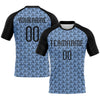 Maxcorners Custom Light Blue Black-White Geometric Shape Pro Sublimation Volleyball Uniform Jersey LM2605