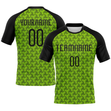 Maxcorners Custom Neon Green Black Geometric Shape Sublimation Volleyball Uniform Jersey LM2605