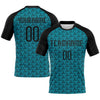 Maxcorners Custom Teal Black Geometric Shape Sublimation Volleyball Uniform Jersey LM2605