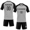 Maxcorners Custom White Black Geometric Shape Classic Sublimation Volleyball Uniform Jersey LM2605