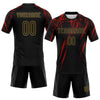 Maxcorners Custom Black Red-Old Gold Splash Sublimation Volleyball Uniform Jersey LM2605
