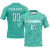 Maxcorners Custom Aqua White Lines Sublimation Volleyball Uniform Jersey LM2605