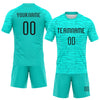 Maxcorners Custom Aqua Black Abstract Fragment Art Sublimation Volleyball Uniform Jersey LM2605