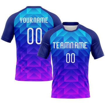 Maxcorners Custom Royal White-Pink Geometric Shape Sublimation Volleyball Uniform Jersey LM2605