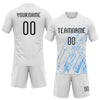 Maxcorners Custom White Black-Light Blue Splash Sublimation Volleyball Uniform Jersey LM2605