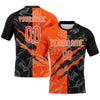 Maxcorners Custom Graffiti Pattern Orange-Black Scratch Sublimation Volleyball Uniform Jersey LM2605