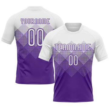 Maxcorners Custom Purple White Geometric Shape Sublimation Volleyball Uniform Jersey LM2605