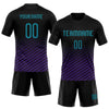 Maxcorners Custom Black Teal-Purple Geometric Shape Sublimation Volleyball Uniform Jersey LM2605