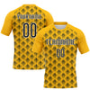 Maxcorners Custom Gold Black-White Geometric Shape Sublimation Volleyball Uniform Jersey LM2605