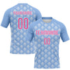 Maxcorners Custom Light Blue Pink-White Geometric Shape Sublimation Volleyball Uniform Jersey LM2605