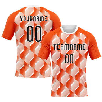 Maxcorners Custom Orange Black-White Geometric Shape Sublimation Volleyball Uniform Jersey LM2605