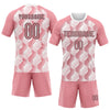 Maxcorners Custom Medium Pink Black-White Geometric Shape Sublimation Volleyball Uniform Jersey LM2605