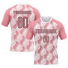 Maxcorners Custom Medium Pink Black-White Geometric Shape Sublimation Volleyball Uniform Jersey LM2605