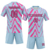Maxcorners Custom Light Blue Pink-Black Fluid Sublimation Volleyball Uniform Jersey LM2605