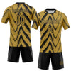 Maxcorners Custom Old Gold Black Fluid Sublimation Volleyball Uniform Jersey LM2605
