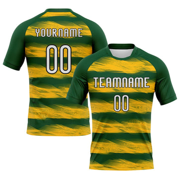 Maxcorners Custom Green Yellow-Black Abstract Lines Sublimation Volleyball Uniform Jersey LM2605