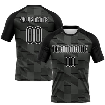Maxcorners Custom Black White Lines Sublimation Volleyball Uniform Jersey LM2605