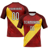 Maxcorners Custom Red Yellow-Black Lines Sublimation Volleyball Uniform Jersey LM2605