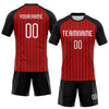 Maxcorners Custom Red White-Black Lines Elite Sublimation Volleyball Uniform Jersey LM2605