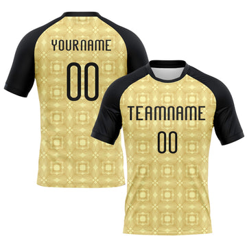 Maxcorners Custom Neon Yellow Black-White Geometric Shape Sublimation Volleyball Uniform Jersey LM2605