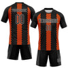 Maxcorners Custom Black Orange-White Geometric Shape Sublimation Volleyball Uniform Jersey LM2605