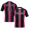Maxcorners Custom Black Pink-White Geometric Shape Sublimation Volleyball Uniform Jersey LM2605