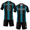 Maxcorners Custom Black Teal-White Geometric Shape Sublimation Volleyball Uniform Jersey LM2605