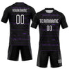 Maxcorners Custom Black White-Purple Bright Lines Sublimation Volleyball Uniform Jersey LM2605