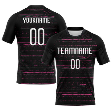 Maxcorners Custom Black White-Pink Bright Lines Sublimation Volleyball Uniform Jersey LM2605