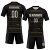 Maxcorners Custom Black White-Gold Bright Lines Sublimation Volleyball Uniform Jersey LM2605