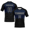 Maxcorners Custom Black Thunder Blue-White Geometric Shape Sublimation Volleyball Uniform Jersey LM2605