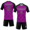 Maxcorners Custom Purple Black-White Geometric Shape Elite Sublimation Volleyball Uniform Jersey LM2605