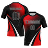 Maxcorners Custom Black Red-White Lines And Dots Sublimation Volleyball Uniform Jersey LM2605